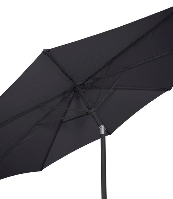 Parasol m/krank og tilt sort Ø300 x H247 cm - Sunlife